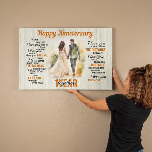 Happy Anniversary Forever Love Gallery Wrapped Canvas Multiple Variant Landscape 2.0