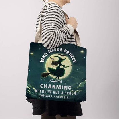 Who Needs Prince Charming, I’ve Got a Broom, Bats & Wi-Fi” Halloween Bag !