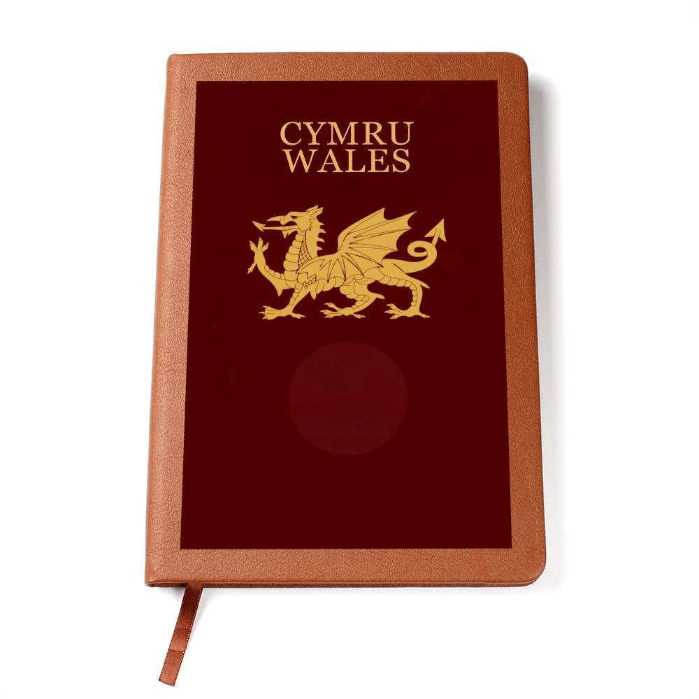 Personalized Template Vegan Leather Graphic Journal-CYMRU-WALES JOURNAL