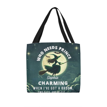 Who Needs Prince Charming, I’ve Got a Broom, Bats & Wi-Fi” Halloween Bag !