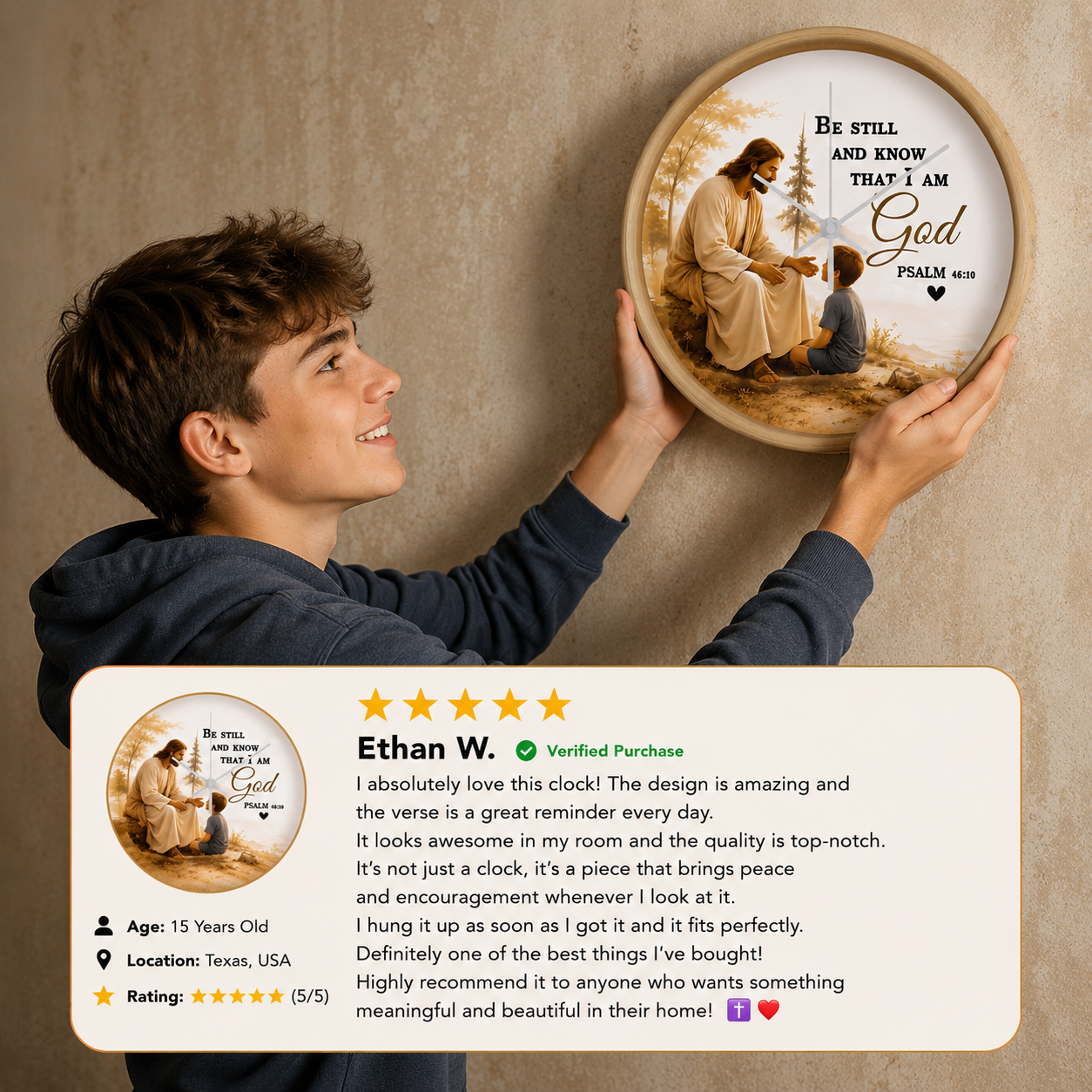 Christian nursery wall clock