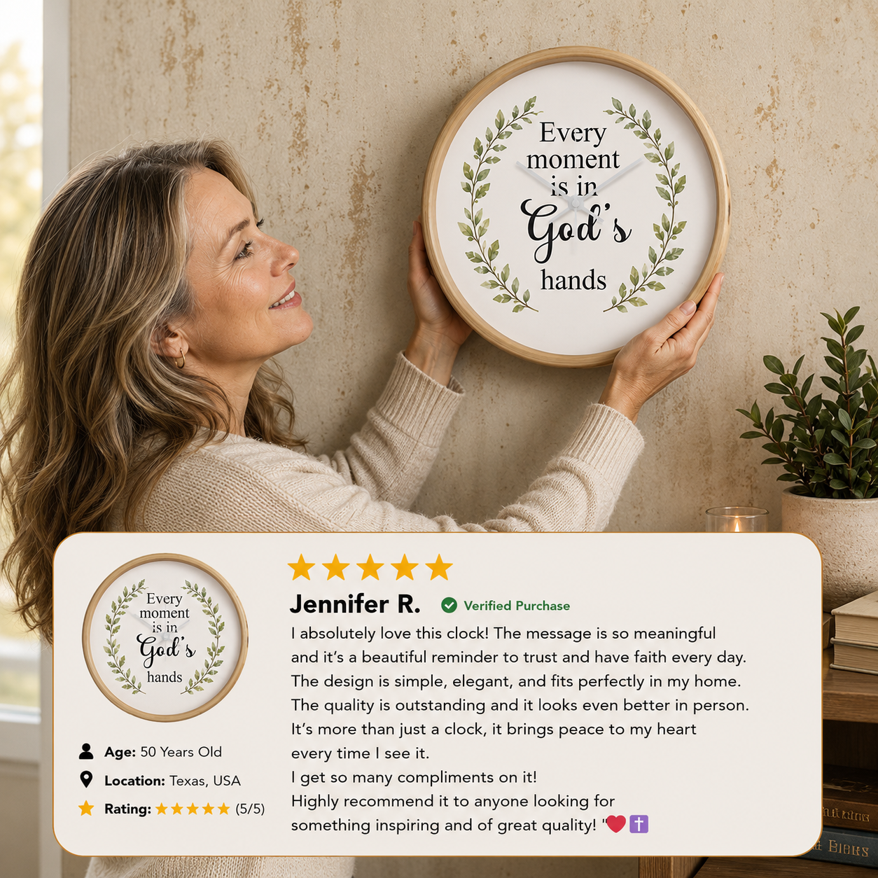Religious home décor clock