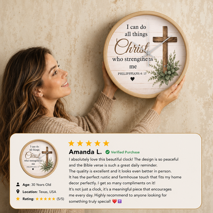 Farmhouse faith wall clock