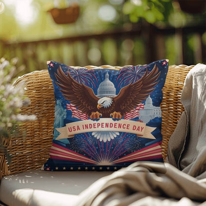 USA Independence Day Outdoor Pillow