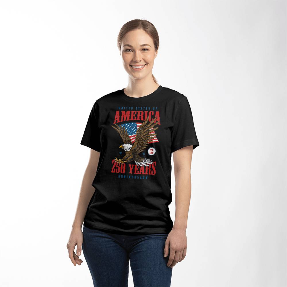 250 Years American Anniversary 1776-2026 USA Flag Patriotic T-Shirt