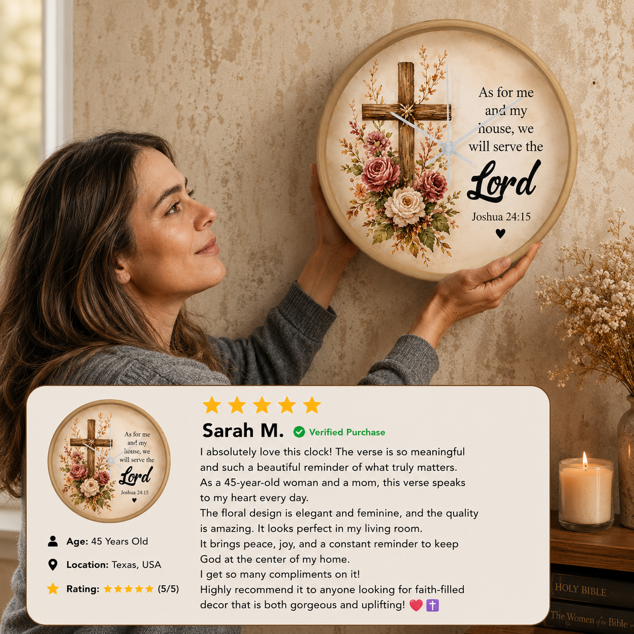 Inspirational Christian wall clock