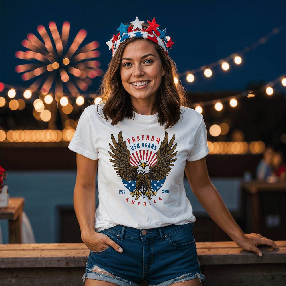Freedom 250 Years 1776-2026 America 4th July Patriotic T-Shirt
