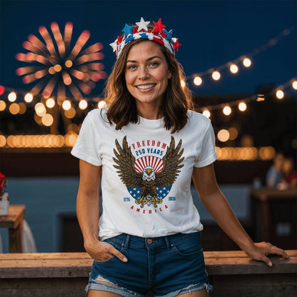 Freedom 250 Years 1776-2026 America 4th July Patriotic T-Shirt