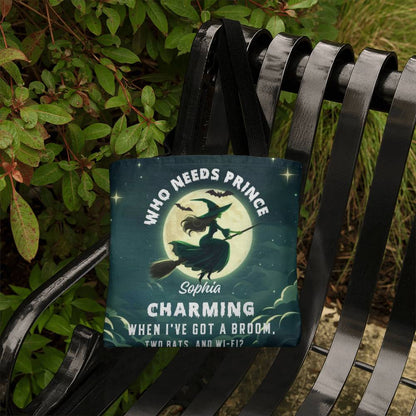 Who Needs Prince Charming, I’ve Got a Broom, Bats & Wi-Fi” Halloween Bag !