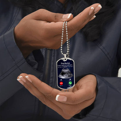 Ultrasound dog tag necklace "I Can't Wait to Meet You Daddy"