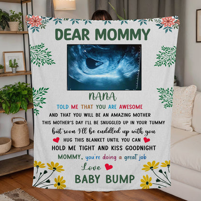 Custom Mommy Blanket – Personalized Baby Blanket for Moms-to-Be, First-Time Moms & Pregnancy Gifts for Mother’s Day