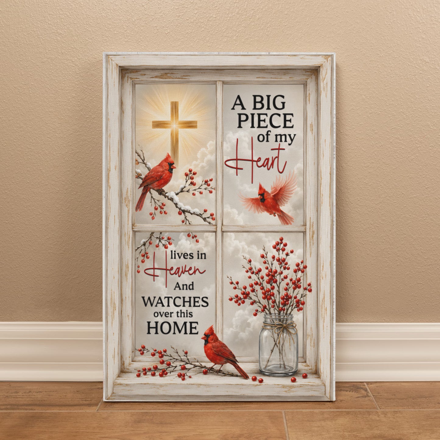 A Big Piece of My Heart Lives in Heaven canvas wall art