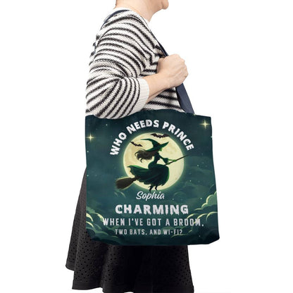 Who Needs Prince Charming, I’ve Got a Broom, Bats & Wi-Fi” Halloween Bag !