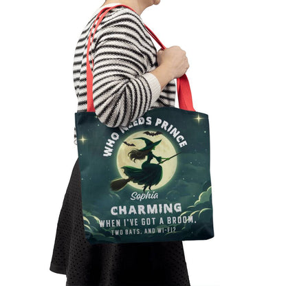 Who Needs Prince Charming, I’ve Got a Broom, Bats & Wi-Fi” Halloween Bag !