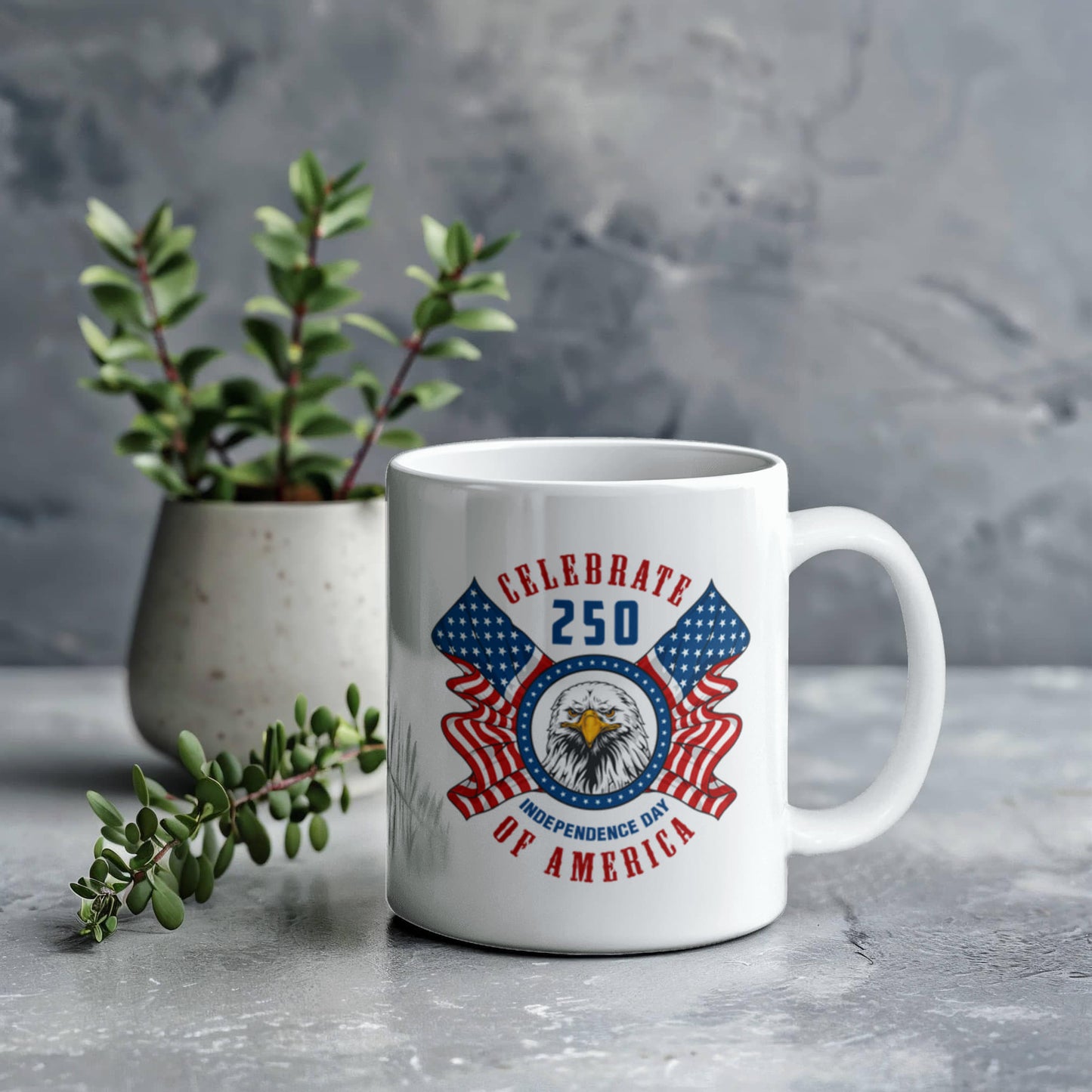 Celebrate 250 Independence Day Of America Patriotic White Ceramic Mug Multiple Variants