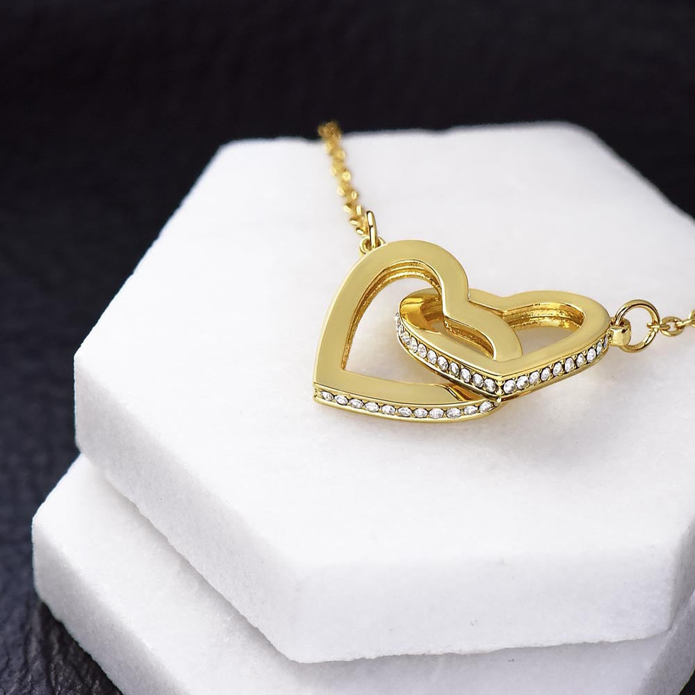 To My Beautiful Daughter Interlocking Hearts Necklace | Daughter Gift from Dad | Two-Tone Heart Pendant | Inspirational Jewelry Gift | Birthday & Christmas Gift for Daughter