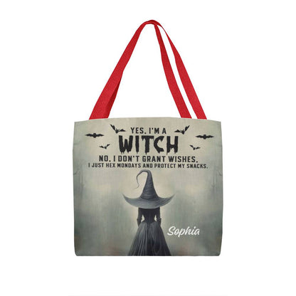 Personalized Witch Tote Bag – Custom Name Halloween Gothic Tote with Funny Quote !