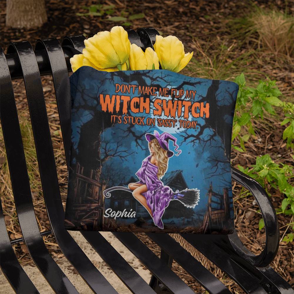 Don’t Make Me Flip My Witch Switch, It’s Stuck on Sassy” Halloween Tote Bag !