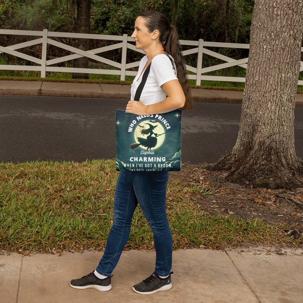 Who Needs Prince Charming, I’ve Got a Broom, Bats & Wi-Fi” Halloween Bag !