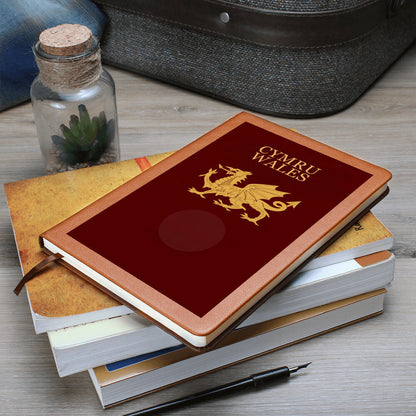 Personalized Template Vegan Leather Graphic Journal-CYMRU-WALES JOURNAL