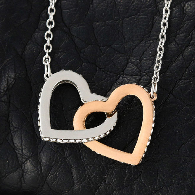 To My Beautiful Daughter Interlocking Hearts Necklace | Daughter Gift from Dad | Two-Tone Heart Pendant | Inspirational Jewelry Gift | Birthday & Christmas Gift for Daughter