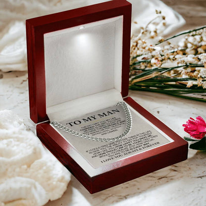 “To My Man” Cuban Link Chain – Heartfelt Gift for Husband, Boyfriend, or Fiancé