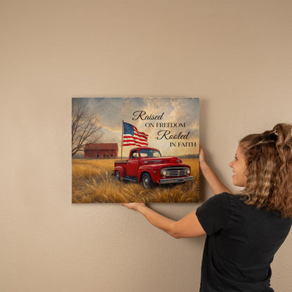 Personalized Rustic American Farm Canvas – Custom Family Name Patriotic Country Wall Art