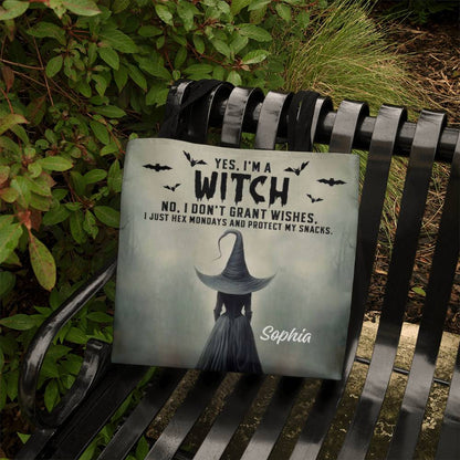 Personalized Witch Tote Bag – Custom Name Halloween Gothic Tote with Funny Quote !