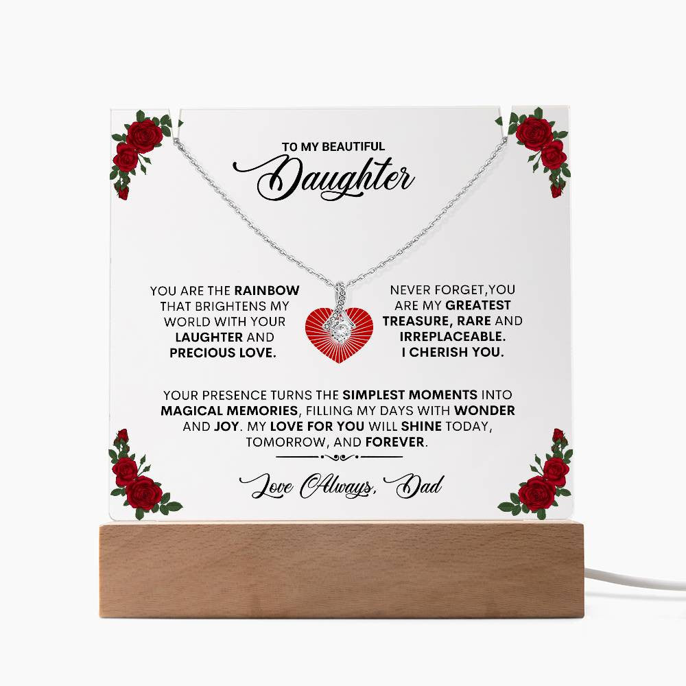 Rose Keepsake Acrylic Bundle with Alluring Beauty Necklace-3