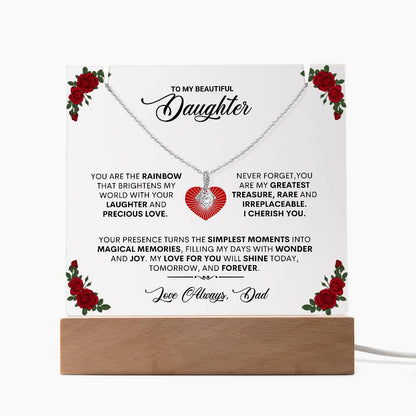 Rose Keepsake Acrylic Bundle with Alluring Beauty Necklace-3