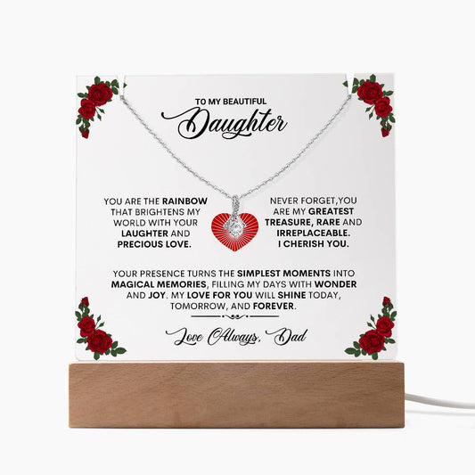 Rose Keepsake Acrylic Bundle with Alluring Beauty Necklace-3