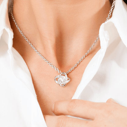 Forever Love Knot Anniversary Necklace Gift (Yellow & White Gold Variants)