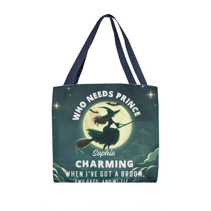 Who Needs Prince Charming, I’ve Got a Broom, Bats & Wi-Fi” Halloween Bag !