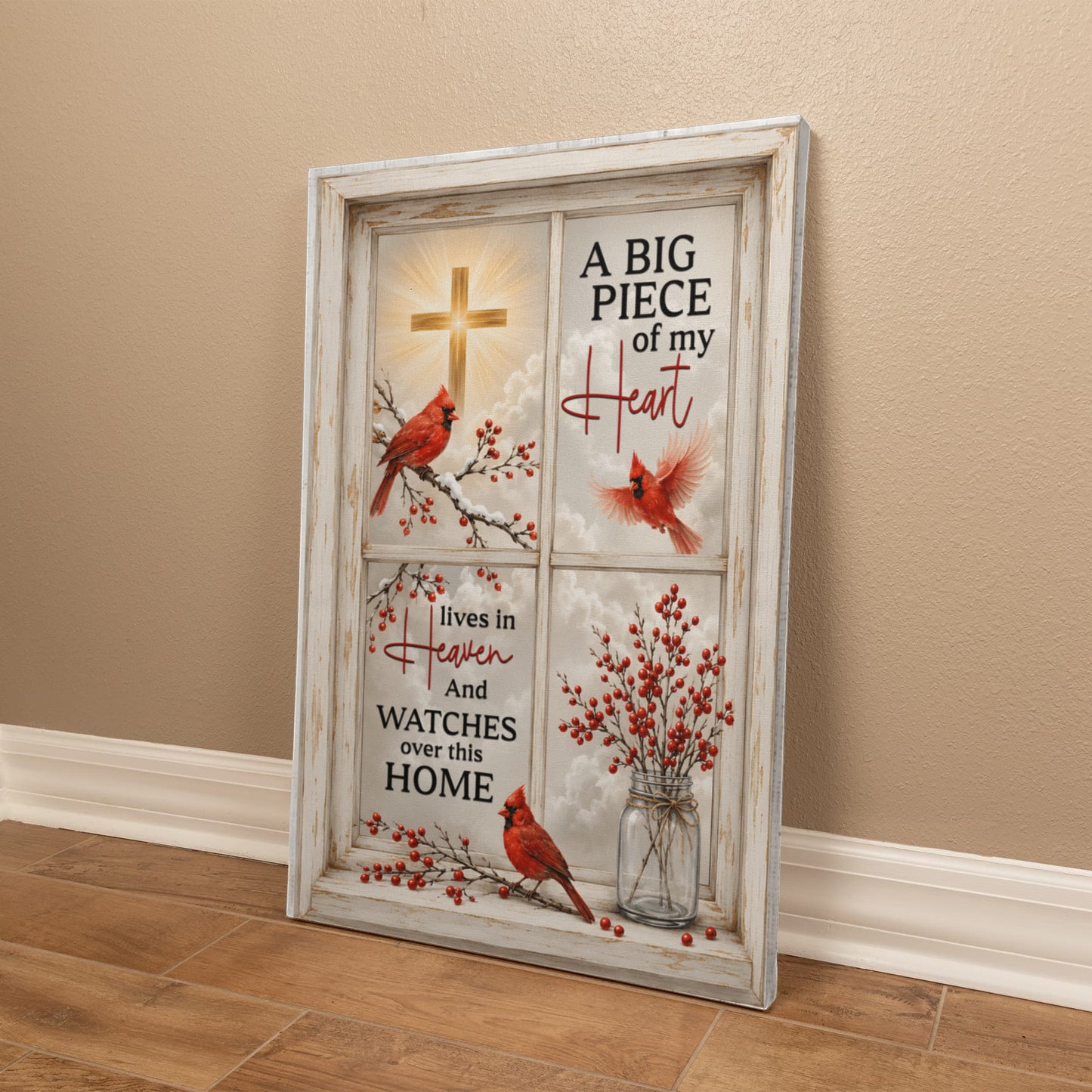 Rustic white window style remembrance wall art