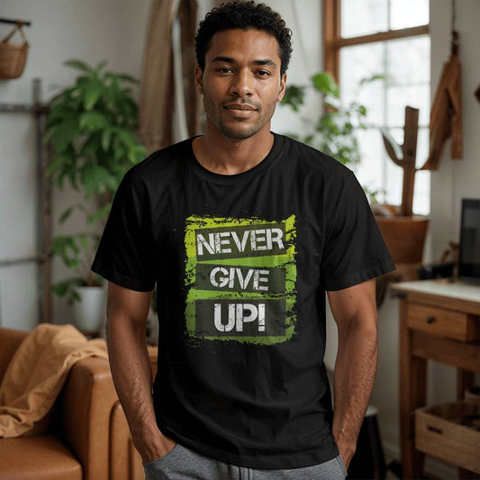 Never Give Up - Personalized Motivational T-Shirt