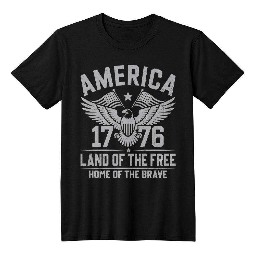 America 1776 Land Of The Free Home Of The Brave 4th July T-Shirt