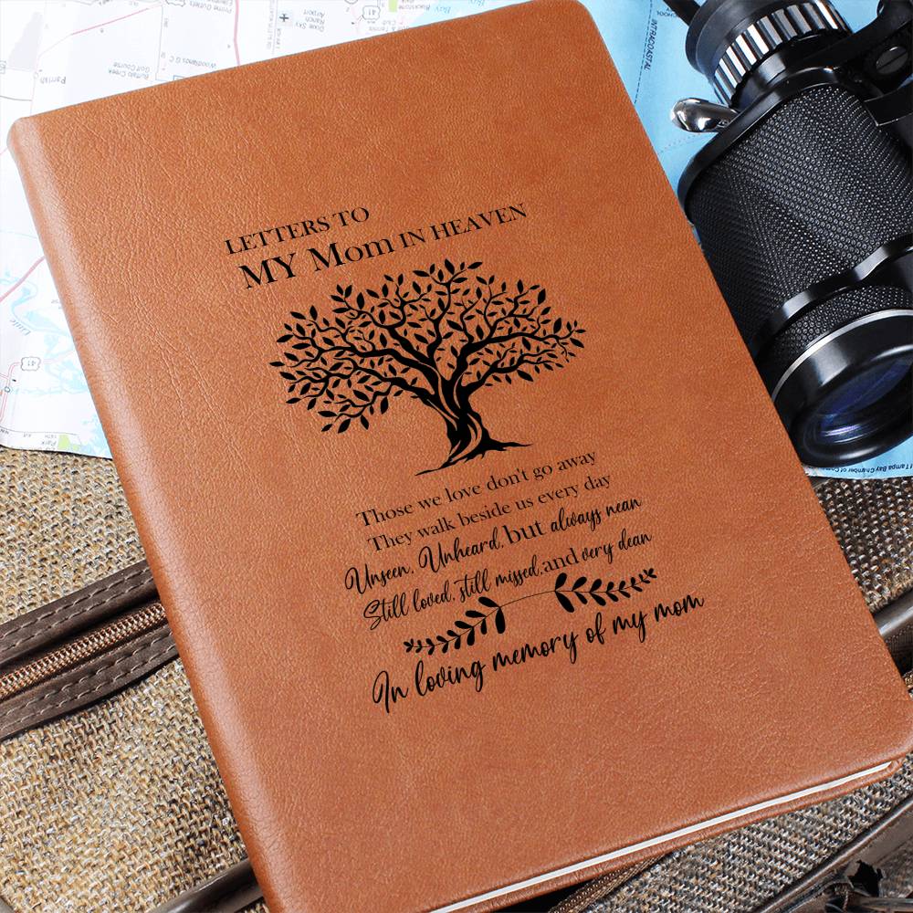 Letters To My Mom In Heaven, Leather Graphic Journal Gift for Mom