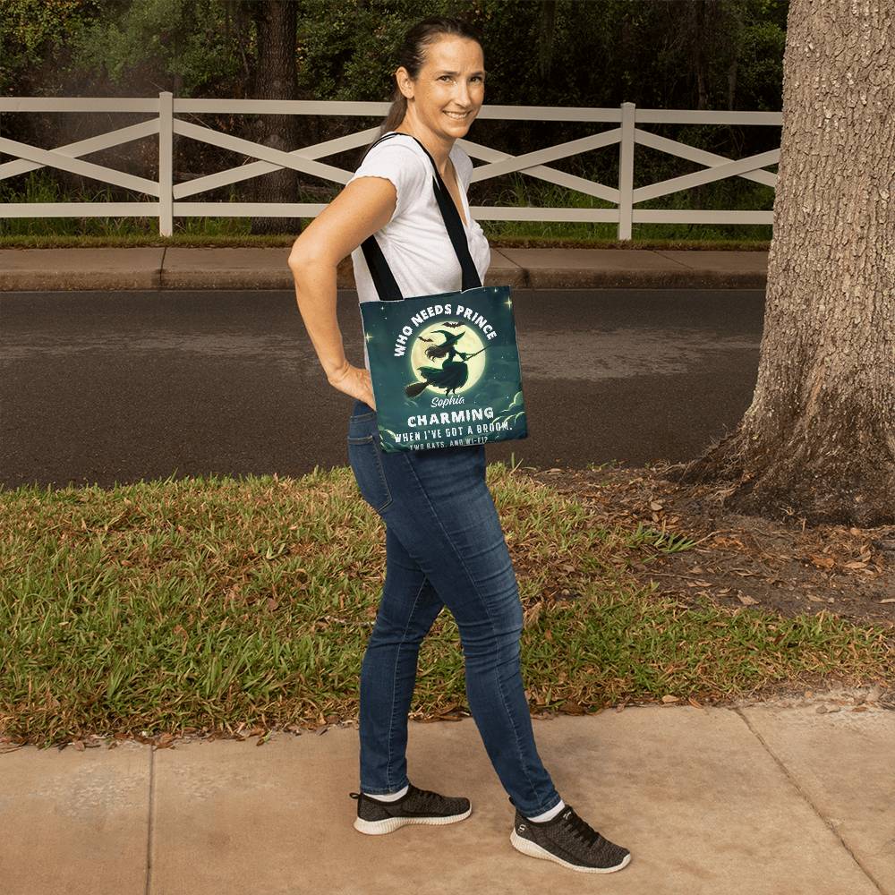 Full moon witch reusable shopping bag