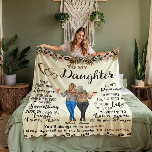 Inspirational daughter throw blanket