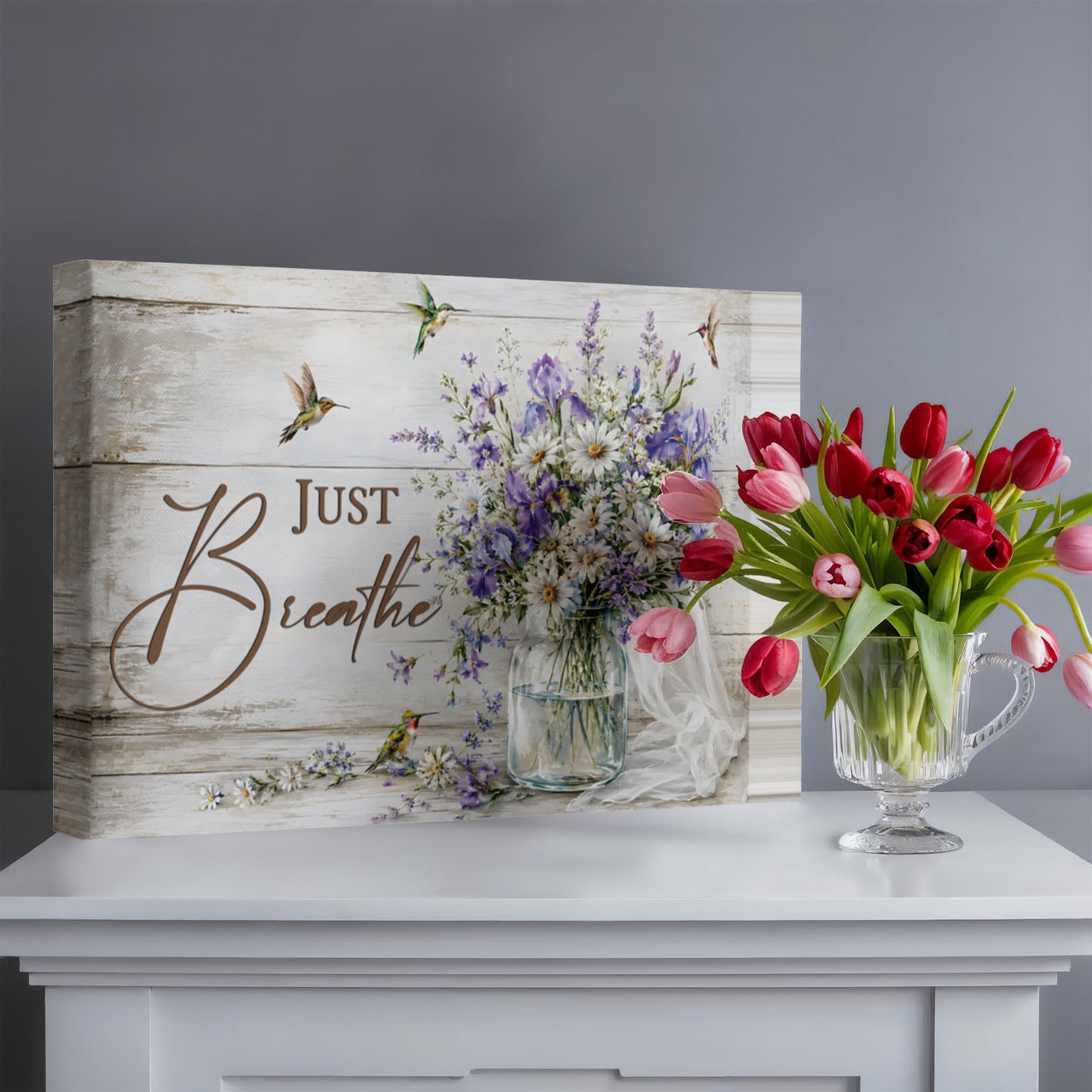 Just Remember Butterfly Canvas Wall Art – Sympathy Memorial Gift for Loss of Loved One