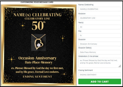 Personalized 50th Anniversary Heart Necklace Gift | Golden Anniversary Jewelry | 50 Years of Love Necklace | Wife Anniversary Gift