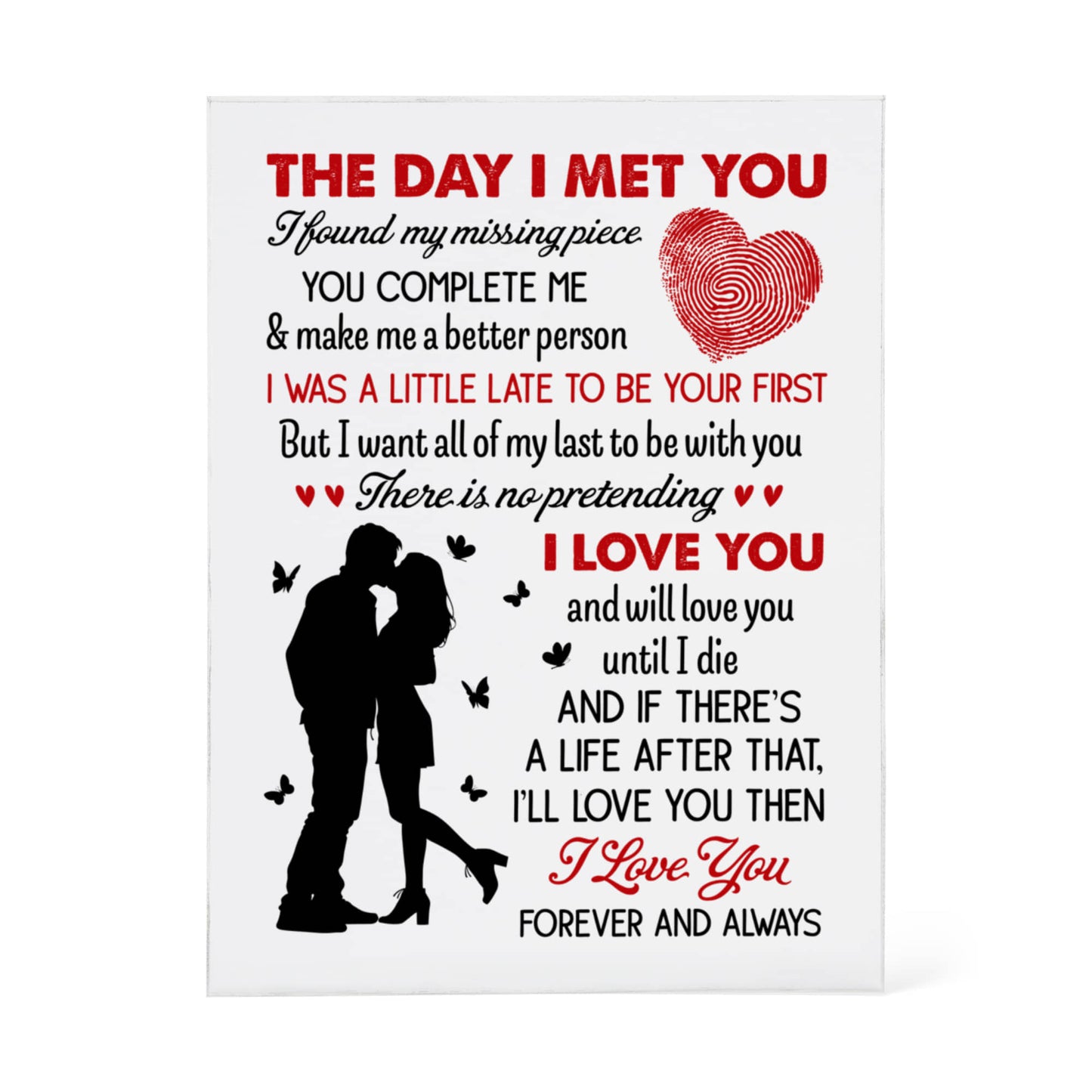 Personalized "The Day I Met You" Acrylic Block – Custom Couple Photo Gift, Romantic Keepsake for Anniversary or Valentine’s Day