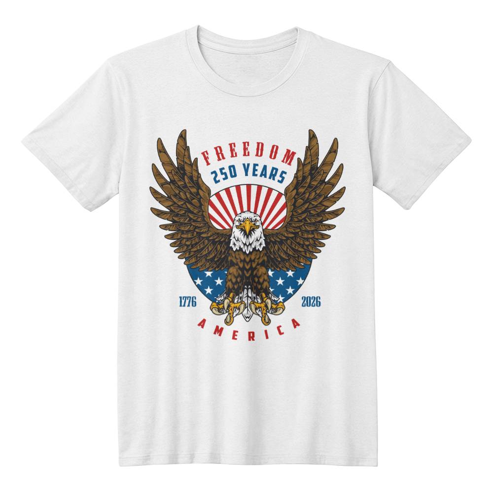 Freedom 250 Years 1776-2026 America 4th July Patriotic T-Shirt