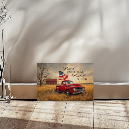 Personalized Rustic American Farm Canvas – Custom Family Name Patriotic Country Wall Art
