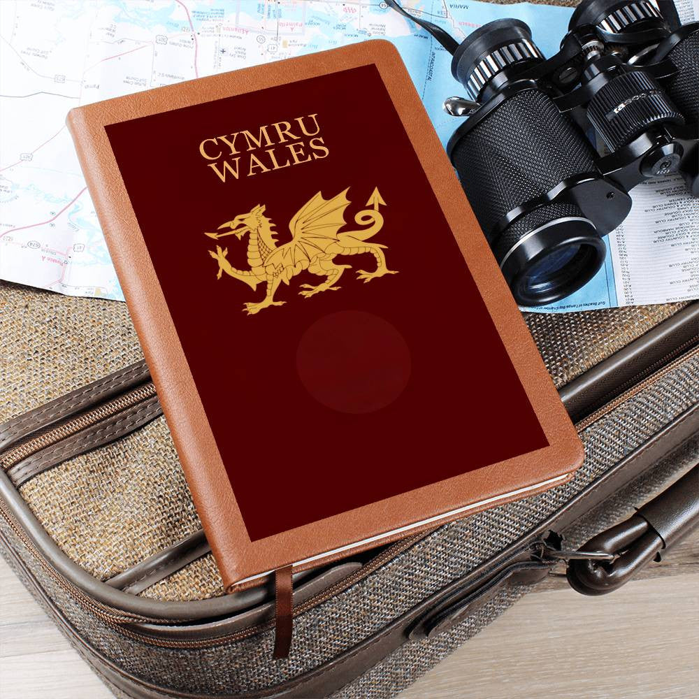 Personalized Template Vegan Leather Graphic Journal-CYMRU-WALES JOURNAL