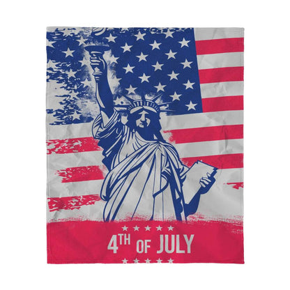 4th Of July Independence Day USA Patriotic Jersey Fleece Blanket 50" x 60"