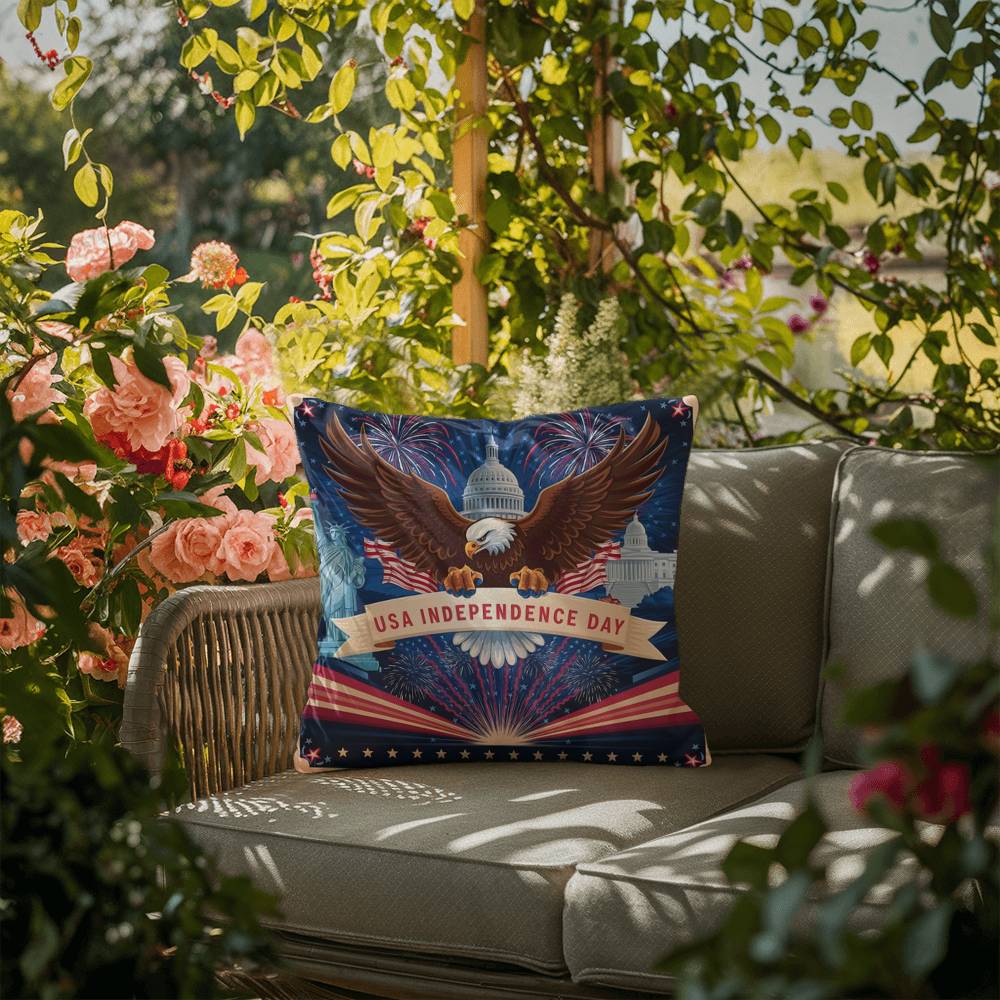 USA Independence Day Outdoor Pillow