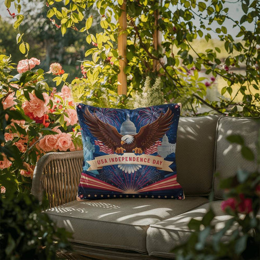 USA Independence Day Outdoor Pillow