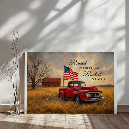 Personalized Rustic American Farm Canvas – Custom Family Name Patriotic Country Wall Art