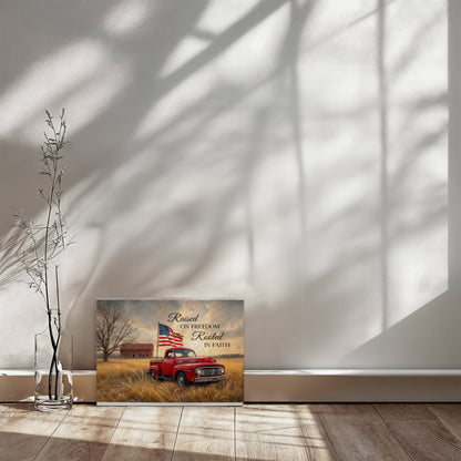 Personalized Rustic American Farm Canvas – Custom Family Name Patriotic Country Wall Art